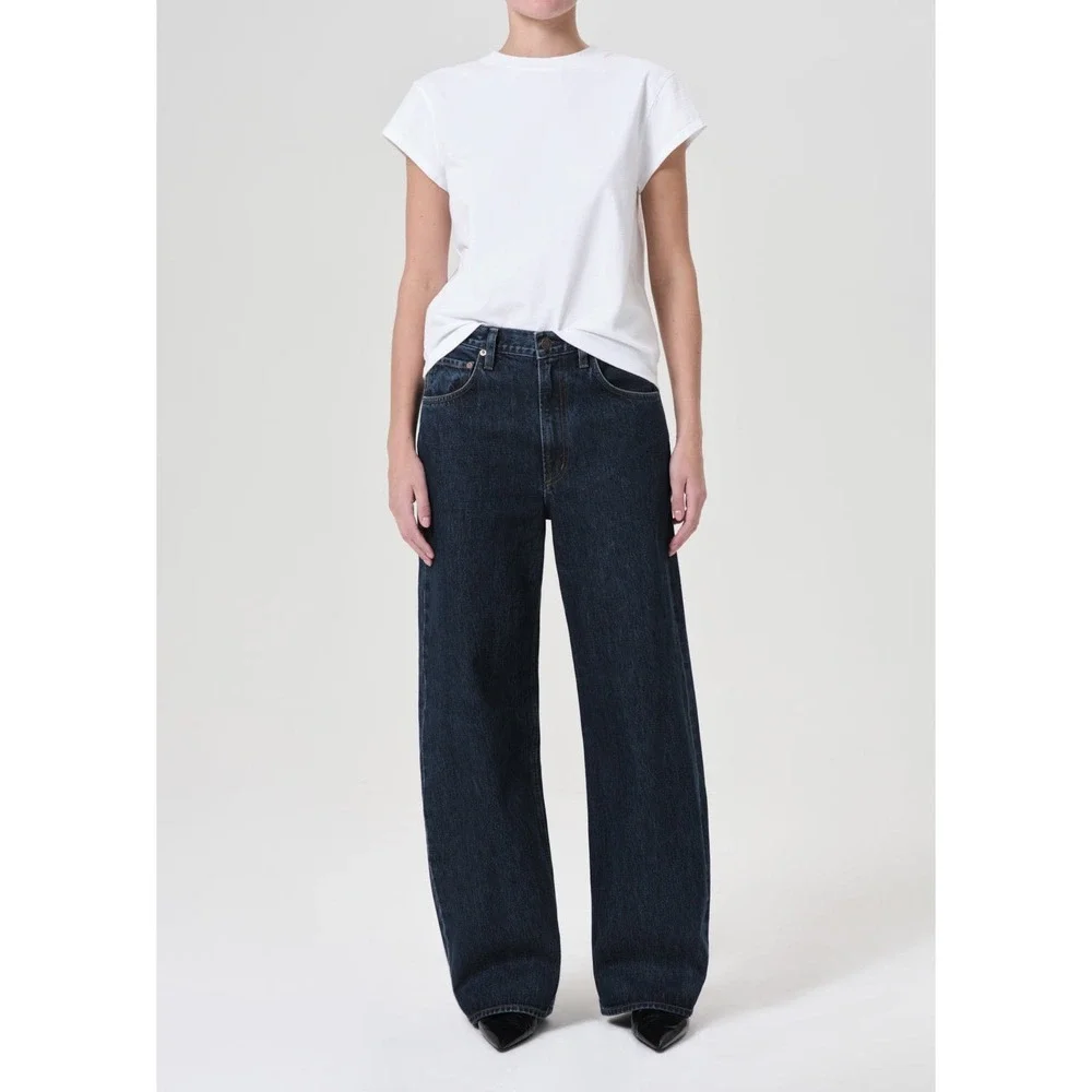 AGOLDE Low Curve Jean in Pendulum Size 25 Deep Indigo Wide Leg Relaxed Fit